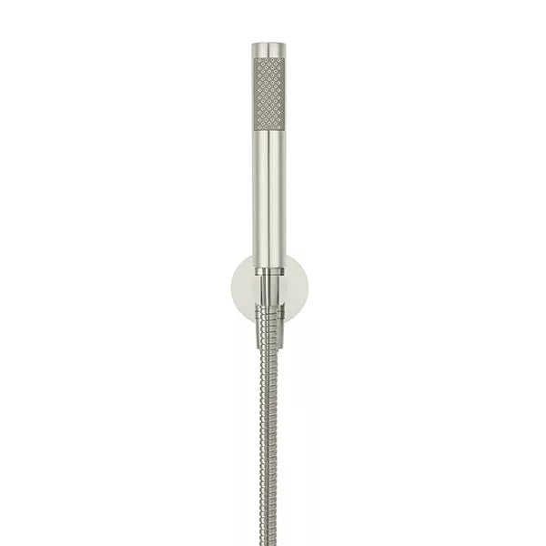 Round - Brushed Nickel Hand Shower on Fixed Bracket