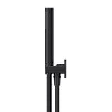 Round - Matte Black Hand Shower on Fixed Bracket
