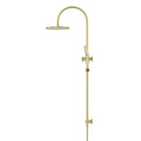 Round - Tiger Bronze Gooseneck Combination Shower Rail w 200mm Rose & Three-Function Hand Shower