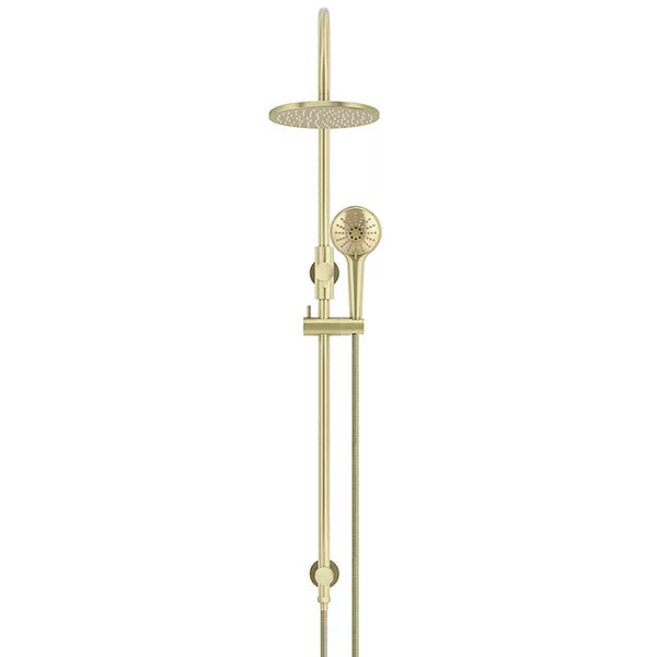Round - Tiger Bronze Gooseneck Combination Shower Rail w 200mm Rose & Three-Function Hand Shower