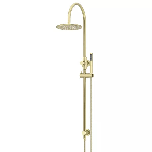 Round - Tiger Bronze Gooseneck Combination Shower Rail w 200mm Rose & Single Function Hand Shower