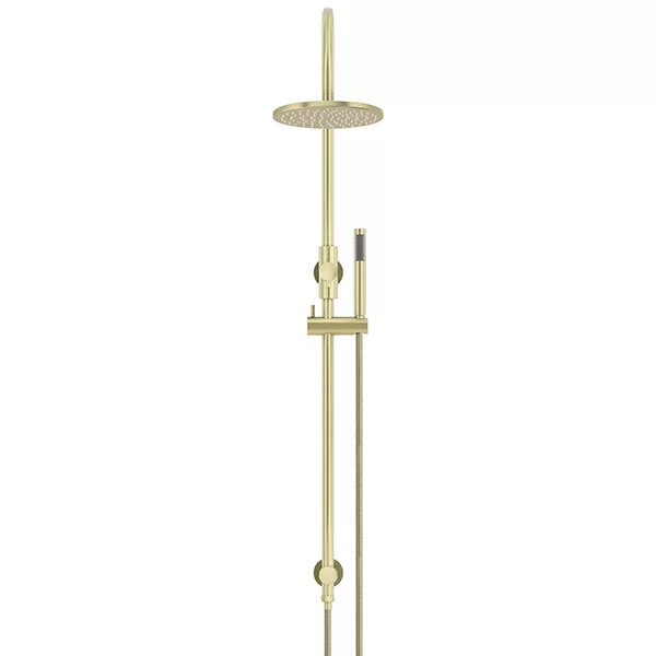 Round - Tiger Bronze Gooseneck Combination Shower Rail w 200mm Rose & Single Function Hand Shower