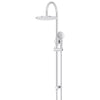 Round - Polished Chrome Gooseneck Combination Shower Rail w 300mm Rose & Three-Function Hand Shower