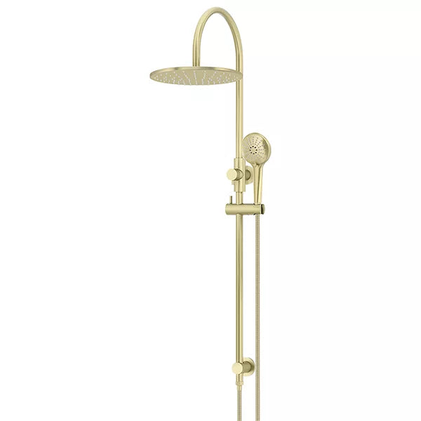 Round - Tiger Bronze Gooseneck Combination Shower Rail w 300mm Rose & Three-Function Hand Shower