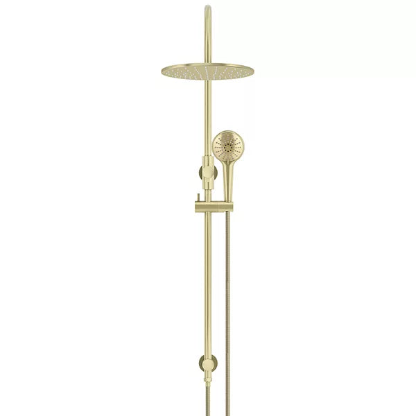 Round - Tiger Bronze Gooseneck Combination Shower Rail w 300mm Rose & Three-Function Hand Shower