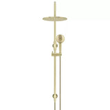 Round - Tiger Bronze Gooseneck Combination Shower Rail w 300mm Rose & Three-Function Hand Shower