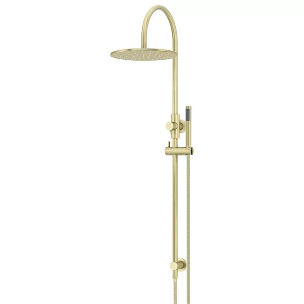 Round - Tiger Bronze Gooseneck Combination Shower Rail w 300mm Rose & Single Function Hand Shower