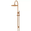 Round - Lustre Bronze Gooseneck Combination Shower Rail w 300mm Rose & Single Function Hand Shower