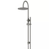 Round - Shadow Gunmetal Gooseneck Combination Shower Rail w 300mm Rose & Single Function Hand Shower