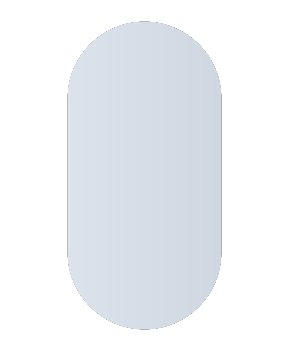 Ablaze - Duke Polished Edge Pill Mirror 600x1200mm Glue-to-Wall
