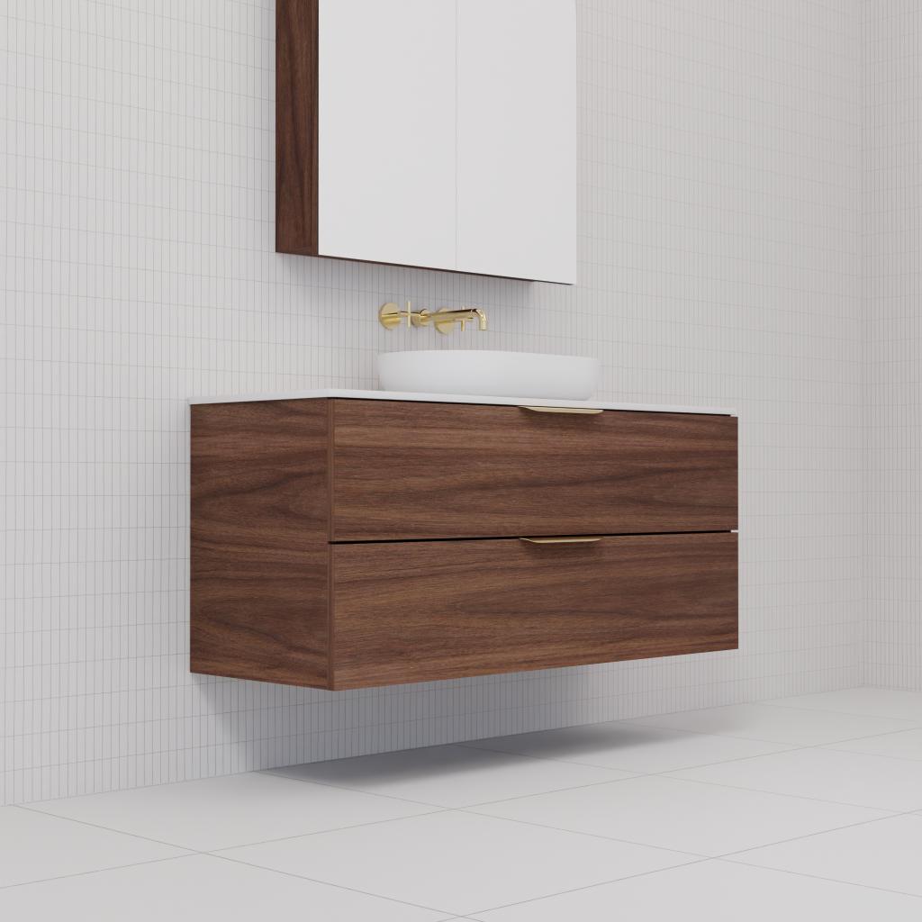 Odesa - 1200mm Walnut Wall Hung Vanity
