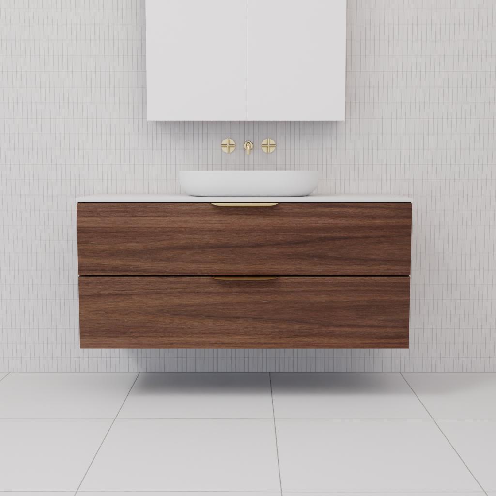 Odesa - 1200mm Walnut Wall Hung Vanity