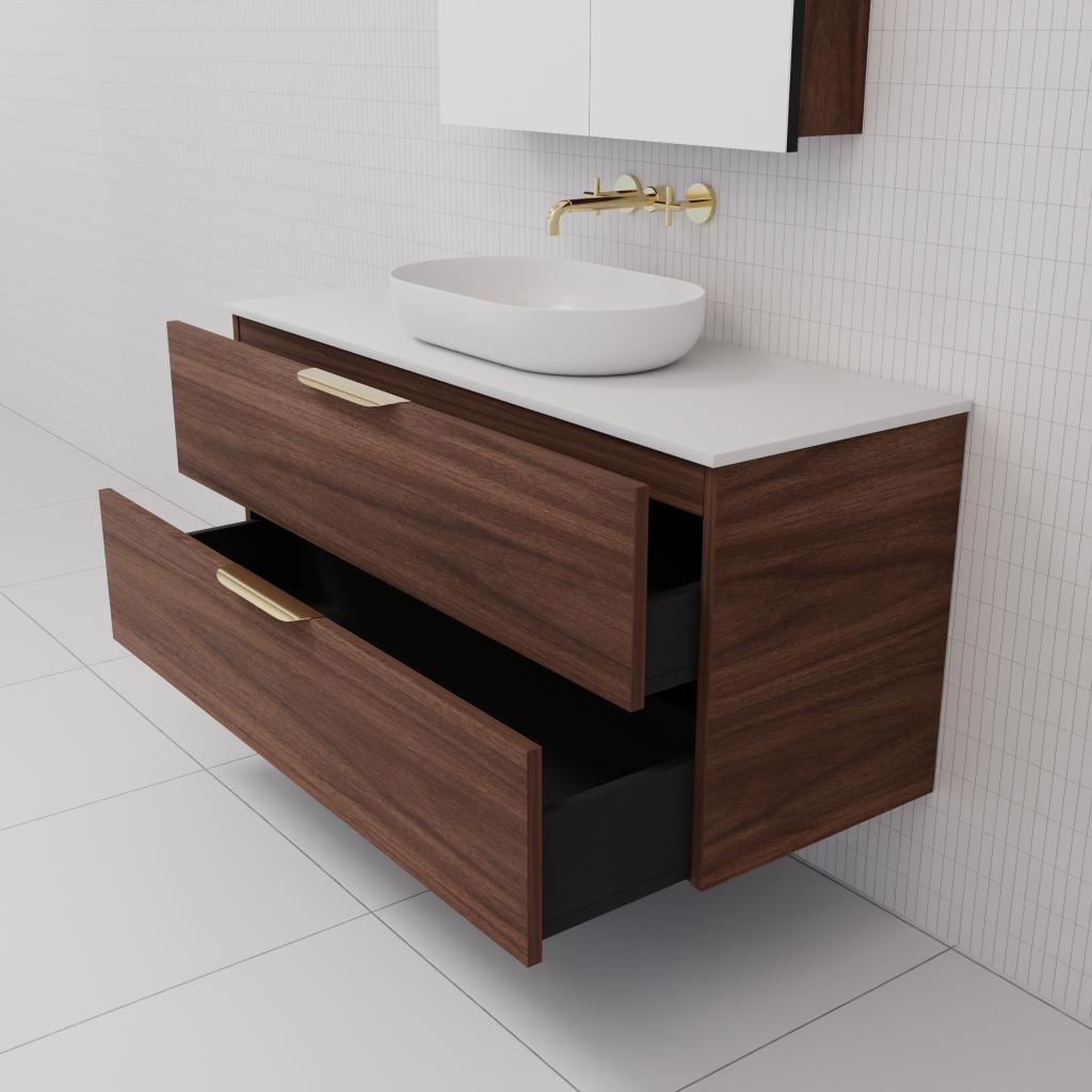 Odesa - 1200mm Walnut Wall Hung Vanity