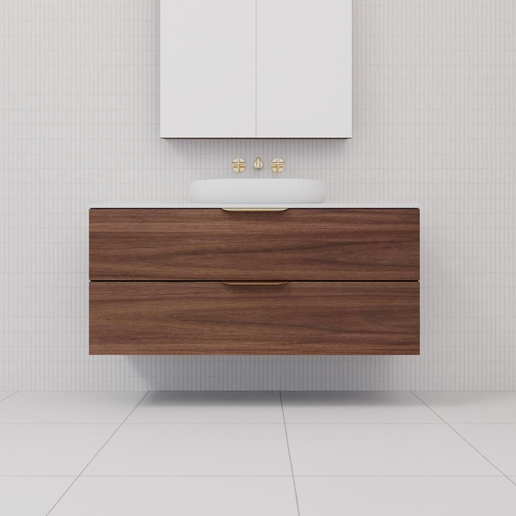 Odesa - 1200mm Walnut Wall Hung Vanity