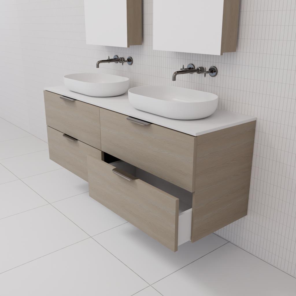 Odesa - 1500mm Smoked Ash Wall Hung Vanity