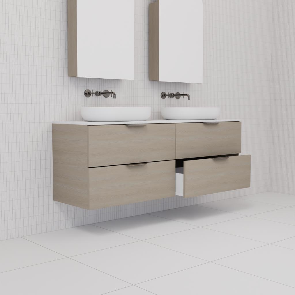 Odesa - 1500mm Smoked Ash Wall Hung Vanity