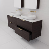 Odesa - 1500mm Espresso Oak Wall Hung Vanity