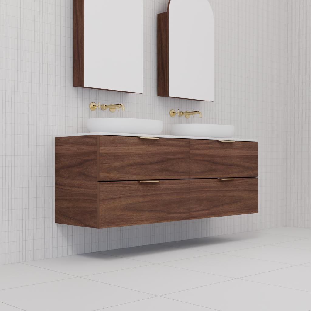 Odesa - 1500mm Walnut Wall Hung Vanity