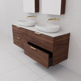 Odesa - 1500mm Walnut Wall Hung Vanity