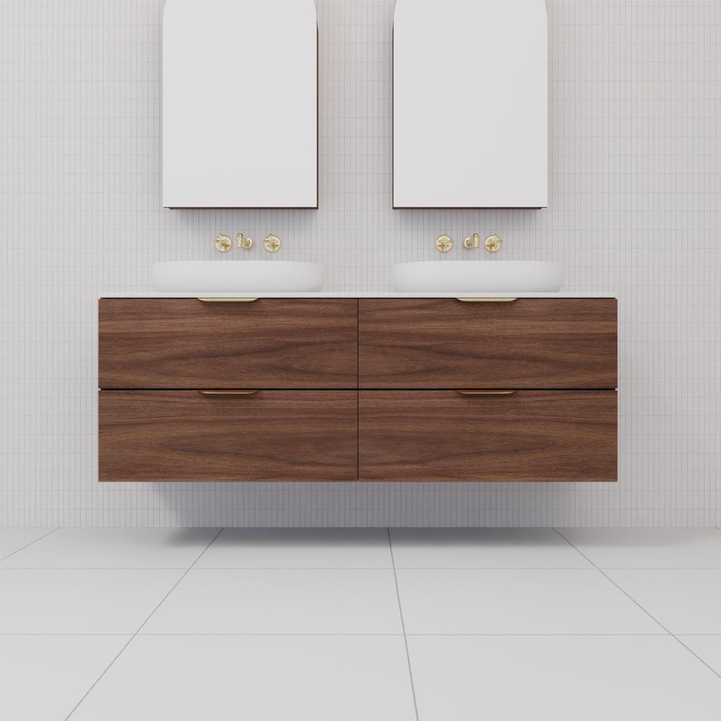 Odesa - 1500mm Walnut Wall Hung Vanity