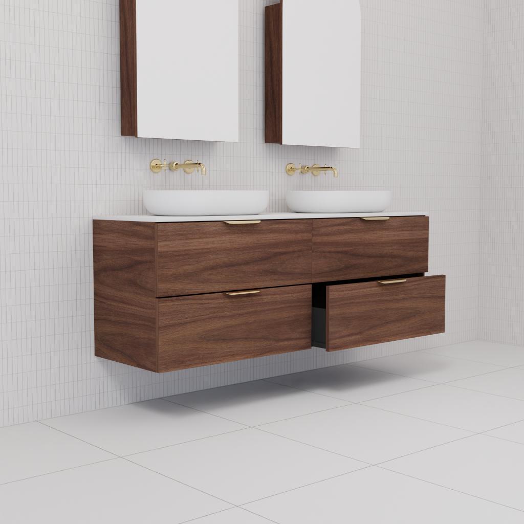 Odesa - 1500mm Walnut Wall Hung Vanity
