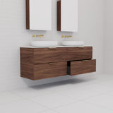 Odesa - 1500mm Walnut Wall Hung Vanity