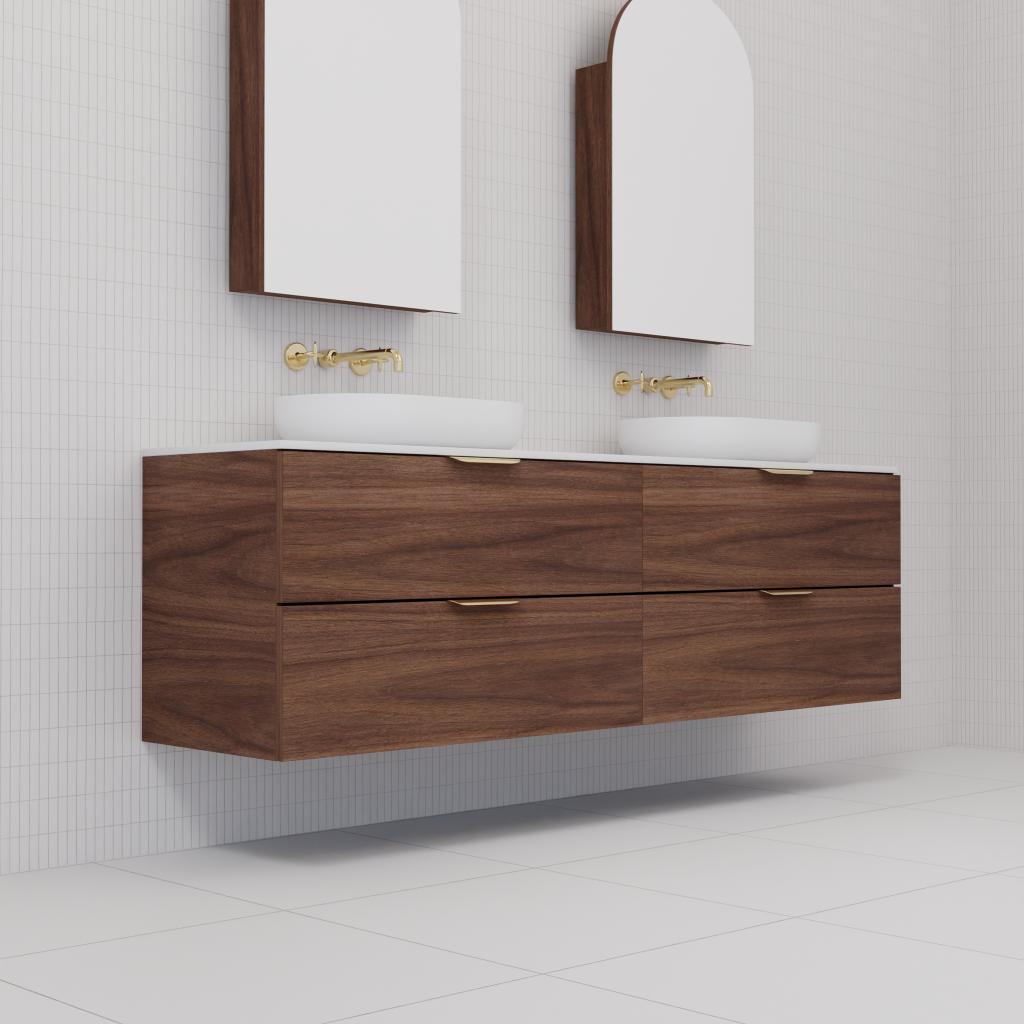 Odesa - 1800mm Walnut Wall Hung Vanity
