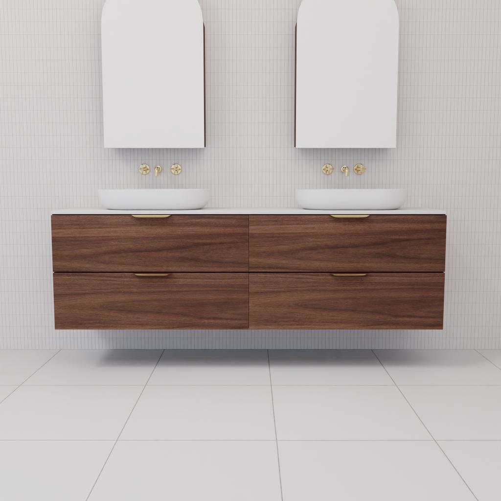 Odesa - 1800mm Walnut Wall Hung Vanity