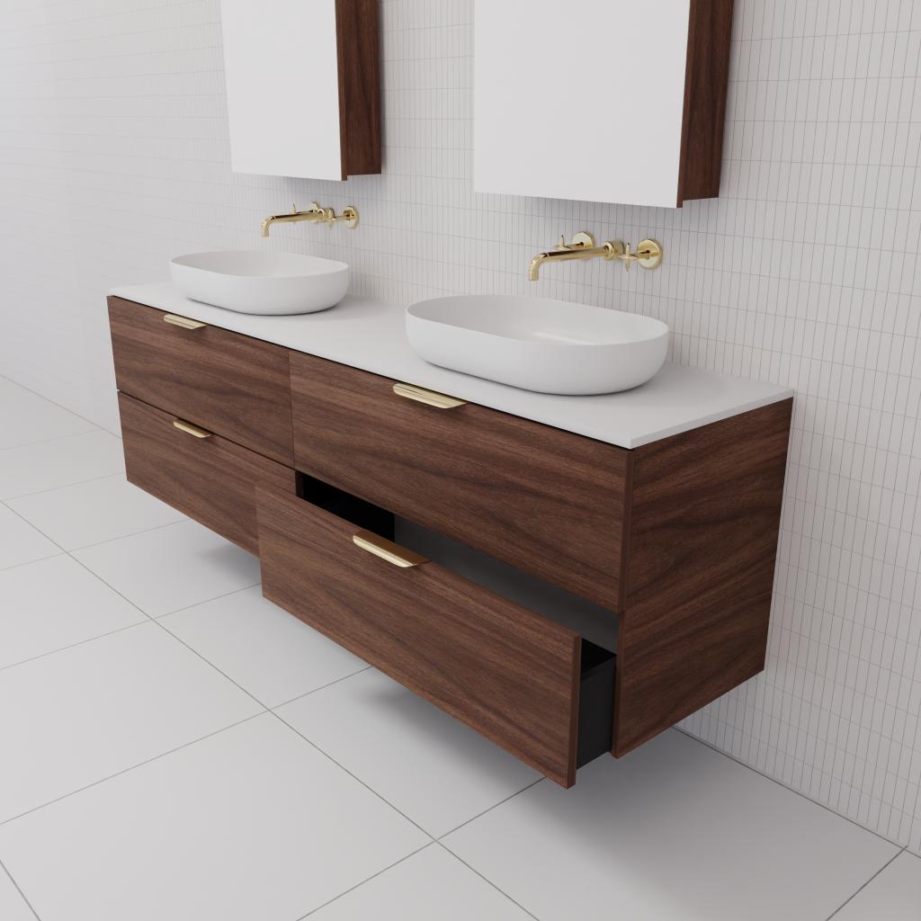 Odesa - 1800mm Walnut Wall Hung Vanity