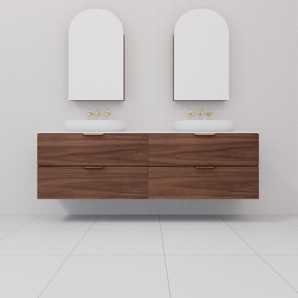 Odesa - 1800mm Walnut Wall Hung Vanity