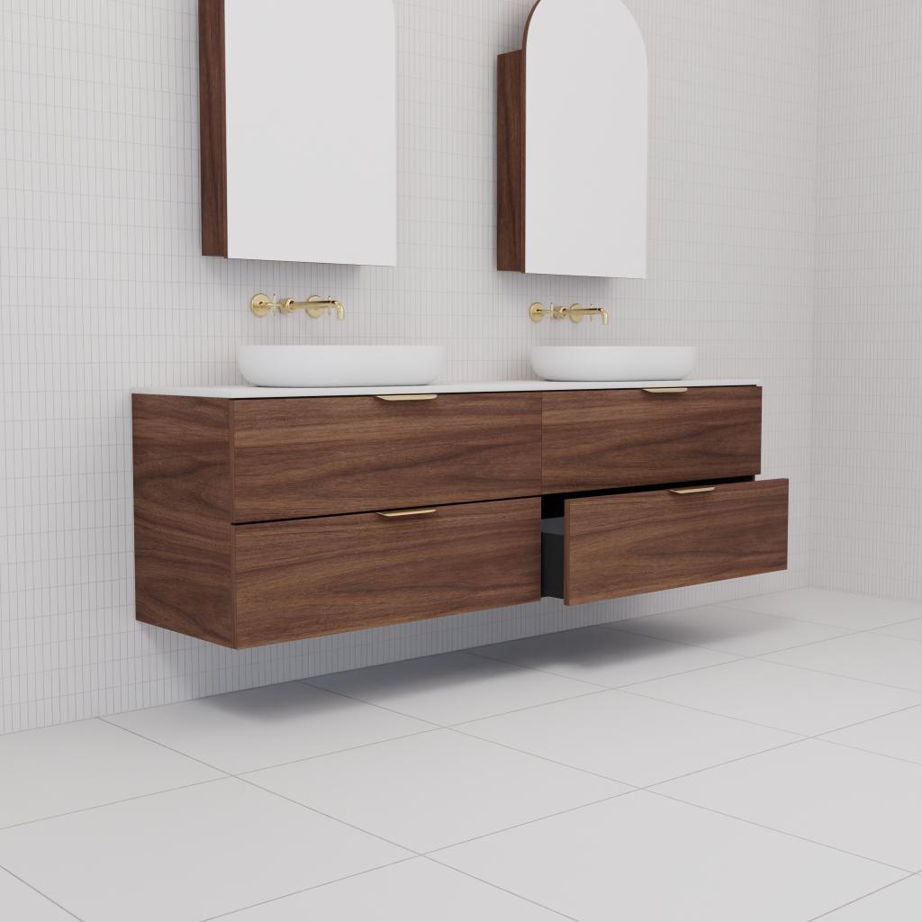 Odesa - 1800mm Walnut Wall Hung Vanity