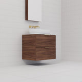 Odesa - 600mm Walnut Wall Hung Vanity