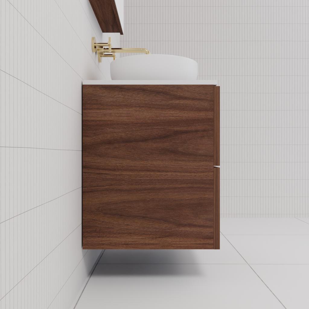 Odesa - 600mm Walnut Wall Hung Vanity