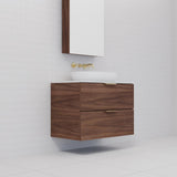 Odesa - 750mm Walnut Wall Hung Vanity