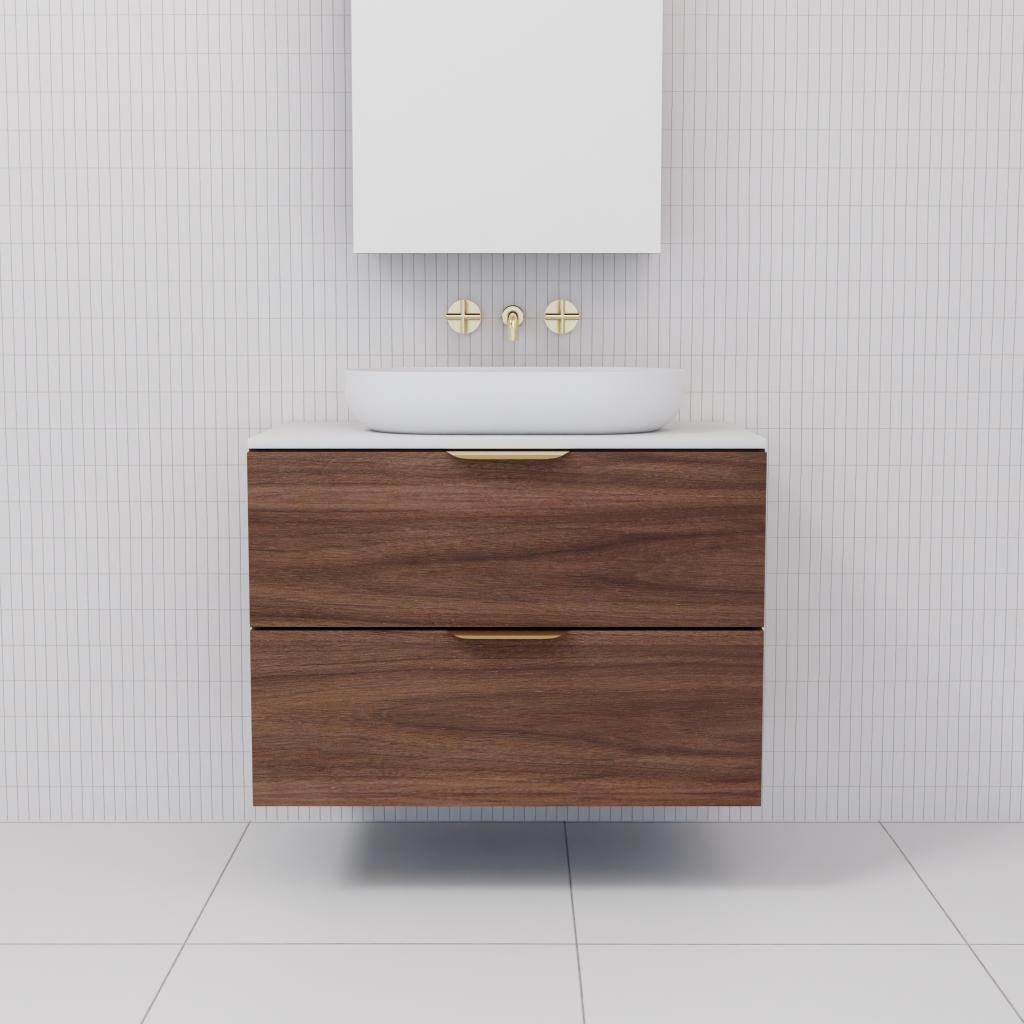 Odesa - 750mm Walnut Wall Hung Vanity