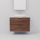 Odesa - 750mm Walnut Wall Hung Vanity