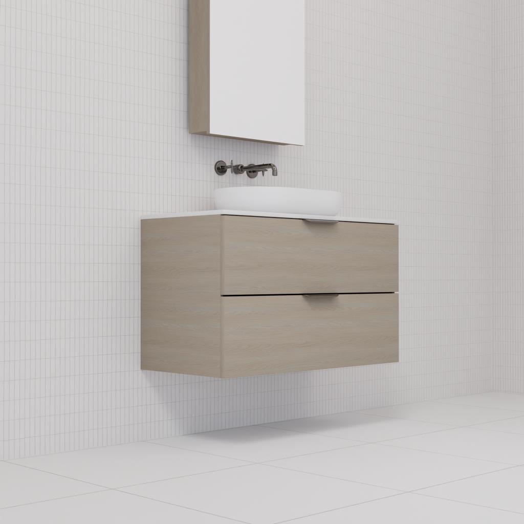 Odesa - 900mm Smoked Ash Wall Hung Vanity