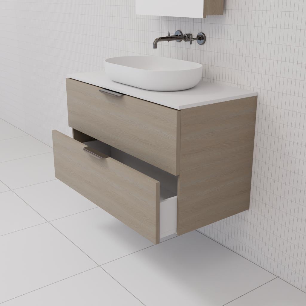 Odesa - 900mm Smoked Ash Wall Hung Vanity