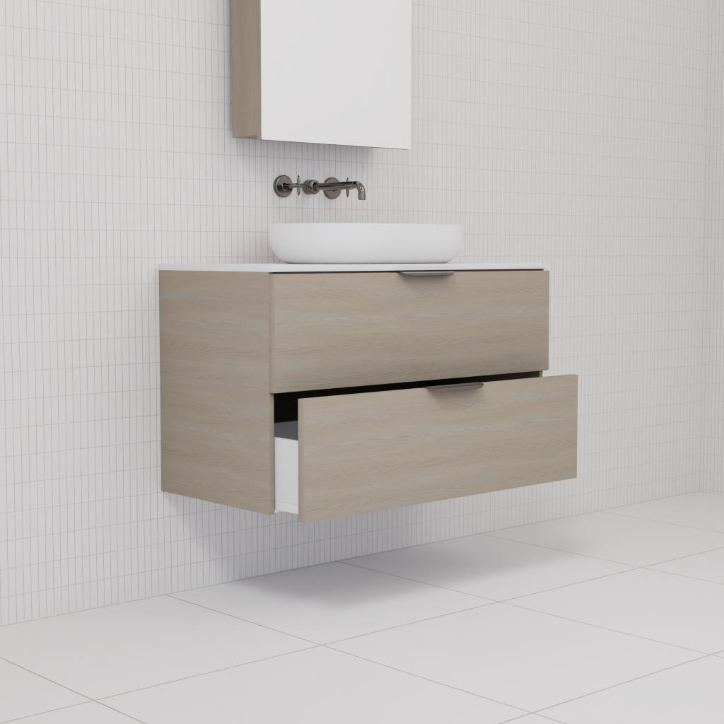 Odesa - 900mm Smoked Ash Wall Hung Vanity