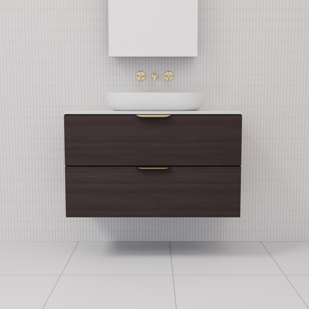 Odesa - 900mm Espresso Oak Wall Hung Vanity