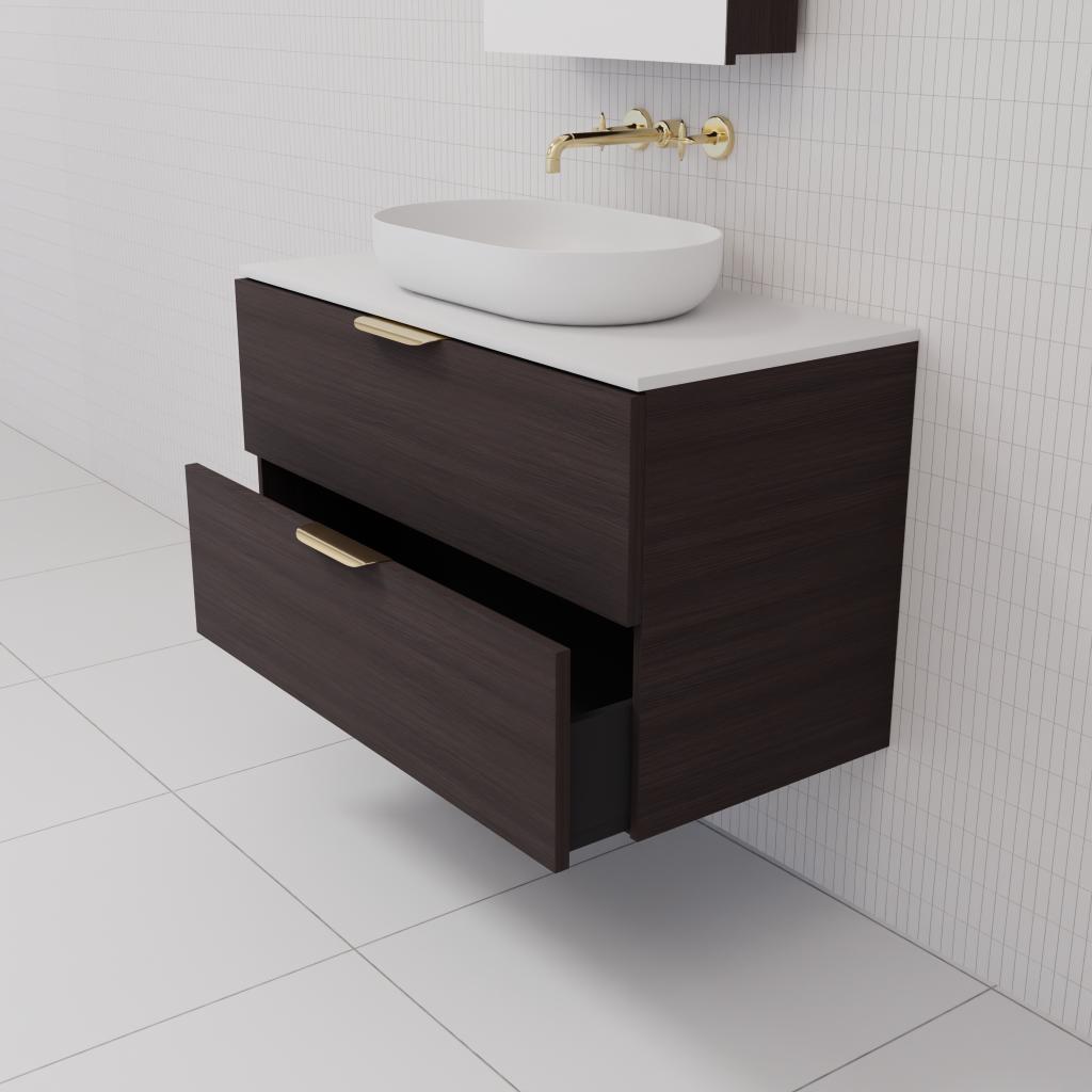 Odesa - 900mm Espresso Oak Wall Hung Vanity