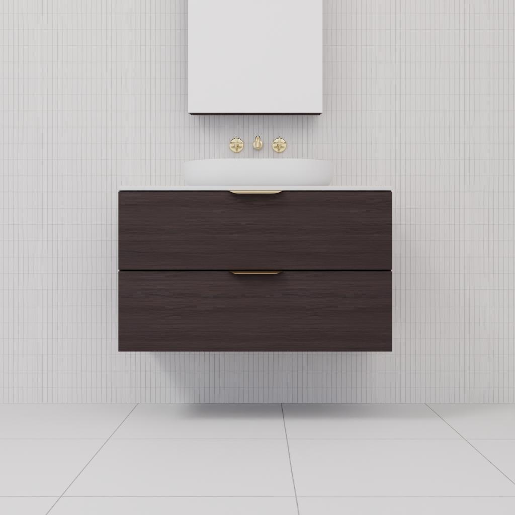 Odesa - 900mm Espresso Oak Wall Hung Vanity