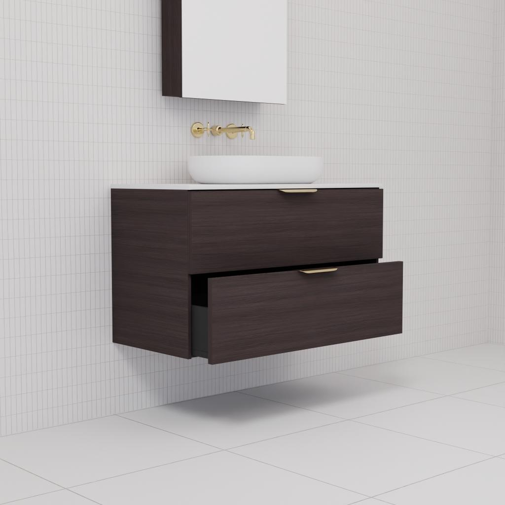 Odesa - 900mm Espresso Oak Wall Hung Vanity