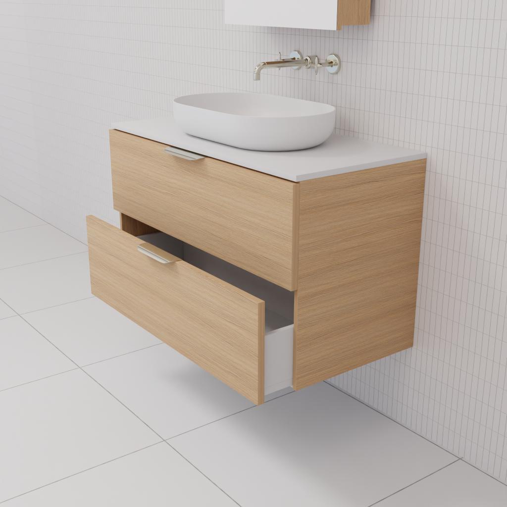 Odesa - 900mm Nordic Oak Wall Hung Vanity