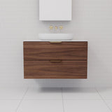 Odesa - 900mm Walnut Wall Hung Vanity