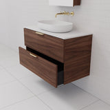 Odesa - 900mm Walnut Wall Hung Vanity