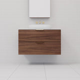 Odesa - 900mm Walnut Wall Hung Vanity