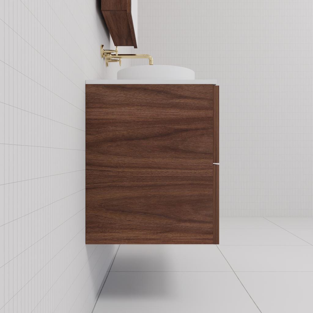 Odesa - 900mm Walnut Wall Hung Vanity