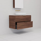 Odesa - 900mm Walnut Wall Hung Vanity