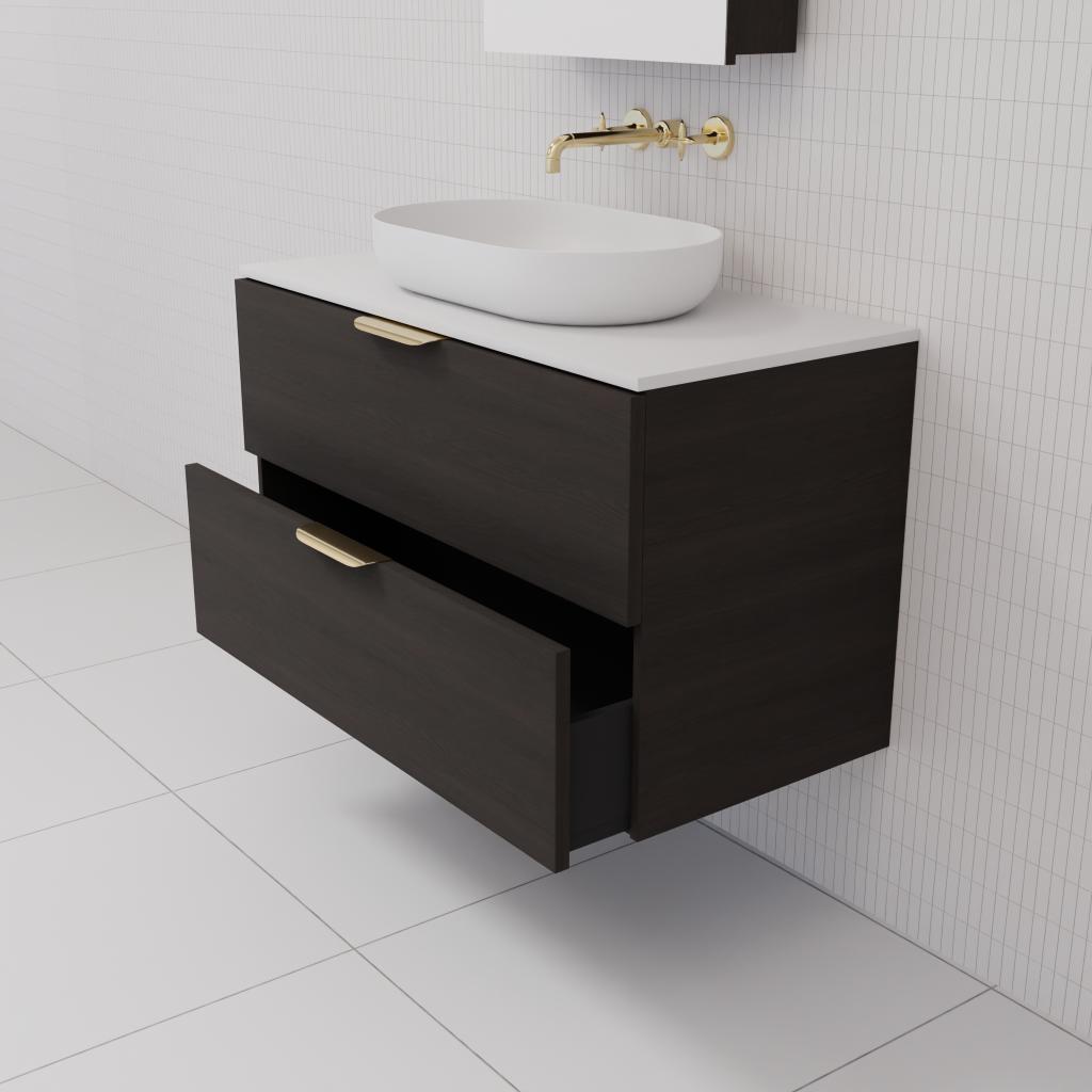 Odesa - 900mm Smoked Onyx Wall Hung Vanity